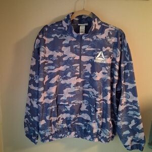 Reebok Blue and Pink Camo Windbreaker Jacket